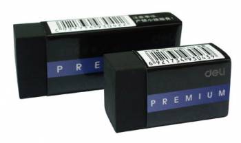Ластик Deli Premium 60*24*12мм к/к, черный