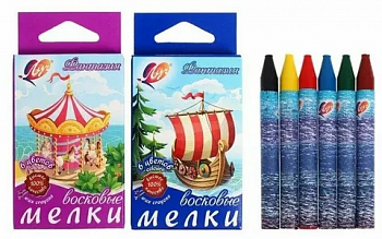 Восковые мелки 6цв на маслян.основе Фантазия