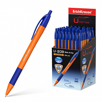Ручка авт ЕК U-209 Matic Orange&Grip 0,7 синий (200)