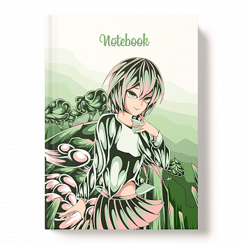 Записная книжка А5 96л 7БЦ мат.лам Аниме девушка