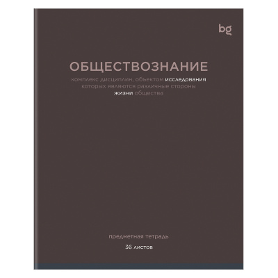 Тетрадь 36л кл ОБЩЕСТВОЗНАНИЕ BG "Цветовой баланс" эконом