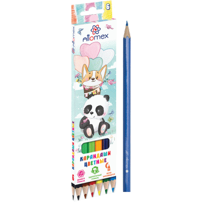 Цв.карандаши 6цв Attomex Zoo, М, 2,65мм, шестигр, к/к