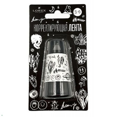 Корр лента-роллер 5мм*6м LOREX Tattoo Black, пр/ход ленты, черный