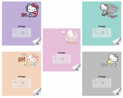 Тетрадь шк.18л клетка Hello Kitty