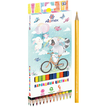 Цв.карандаши 24цв Attomex Zoo d=2,65 М