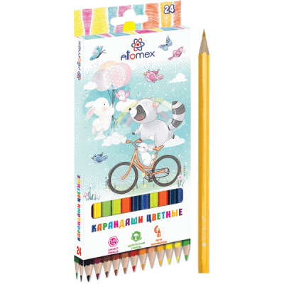 Цв.карандаши 24цв Attomex Zoo d=2,65 М