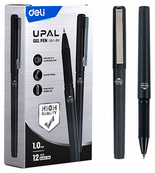 Ручка гелевая Deli Upal EG61-ВК 1.0 (черная), черн/корп