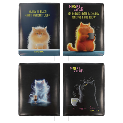 Записная книжка В6 120*170мм 160с, кл, deVente MoorCafe, тв/о,иск/к,пор