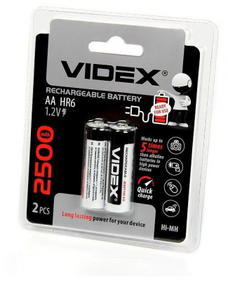 Аккумулятор VIDEX HR6/AA 2500mAh 2BL