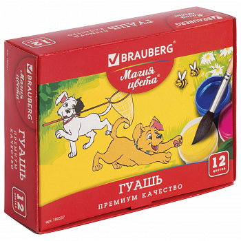 Гуашь 12цв 20мл BRAUBERG  МАГИЯ ЦВЕТА