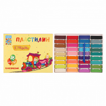 Пластилин 36 цв 720гр со стеком Аттракционы (вл.6шт)