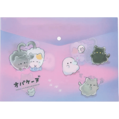 Конверт на кнопке А4 deVENTE Ghost Meow,180мкм матовая п/прозр., рис, искрящ/ф