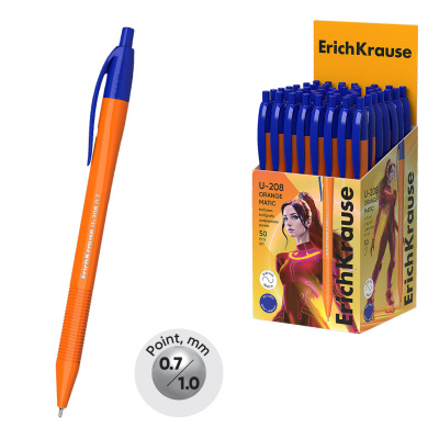 Ручка авт EК U-208 Orange Matic 1.0, синяя Ultra Glide Technology