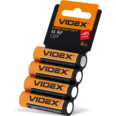 Батарейки VIDEX R6/АА 4pcs shrink