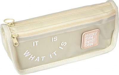 Пенал прямоуг "deVENTE. It is what it is" 21x6x4,5 см, плот полиэс, кремовый