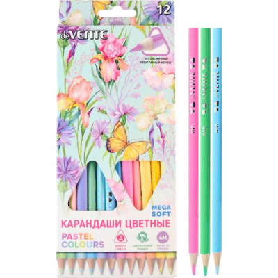 Цв.карандаши 12цв deVENTE Triolino Pastel   трехгран. 4М, в к/к, 3мм