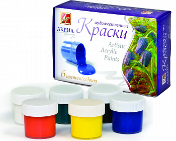 Краски акрил 6цв 20мл. Луч, асс