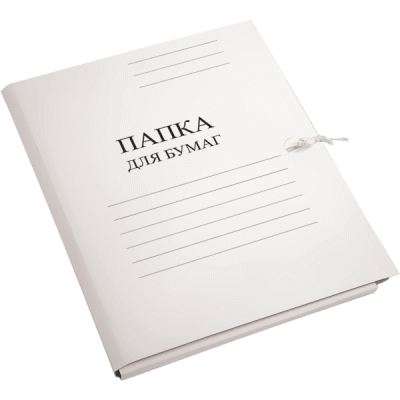 Папка с завязками 350г/м немел Белая.Attomex