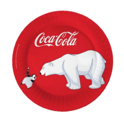 Тарелки 23см.бум. 6шт Coco-Cola
