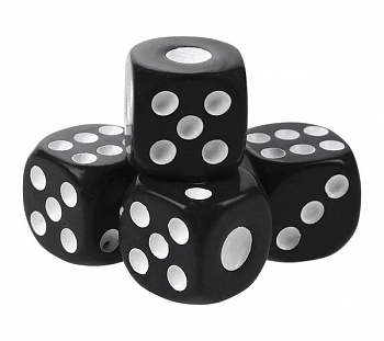 Кубики игральные 1,4*1,4см (черные)