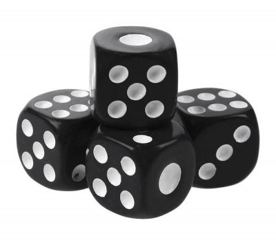 Кубики игральные 1,4*1,4см (черные)