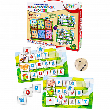Игра настольная БУКВЫ, СЛОГИ И СЛОВА English обучающая