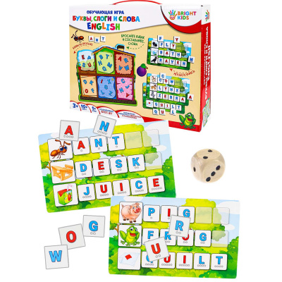 Игра настольная БУКВЫ, СЛОГИ И СЛОВА English обучающая