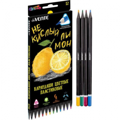 Цв.карандаши 12цв (ПЛАСТИК.) deVENTE Juicy Black 2М