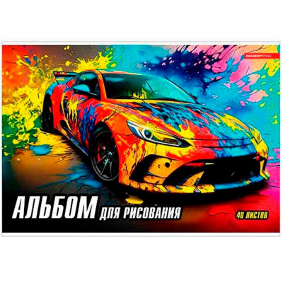 Альбом для рисования 40л АХ скрепка софт тач лам.