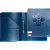 Папка пласти. на 2 кольца d30 мм. внутр карман. Синяя deVENTE. Герб A4
