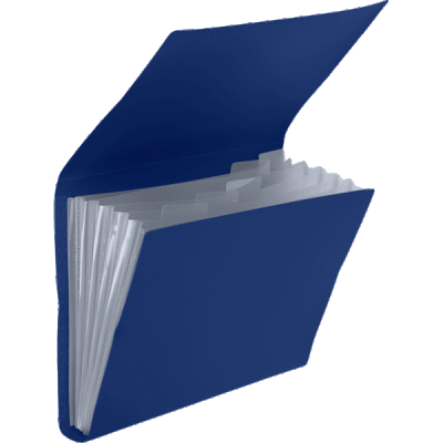 Папка с клапаном (6отдел) A4 325x230x20мм 550мкм deVENTE.Blue