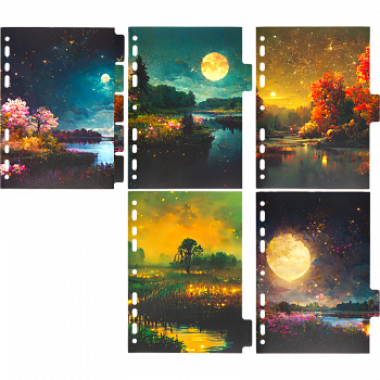 Разделитель листов (А5) 5шт 160*210 deVente Nature, лам/мел/к 210гр, рис,