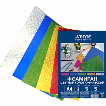 Фоамиран цв гологр A4 deVENTE 5цв, 5л, 2мм