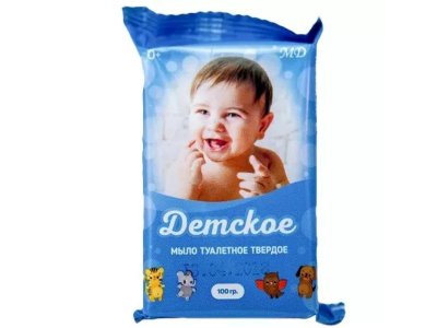 Мыло туалетное 100гр Детское, цв/обл, Мыловар