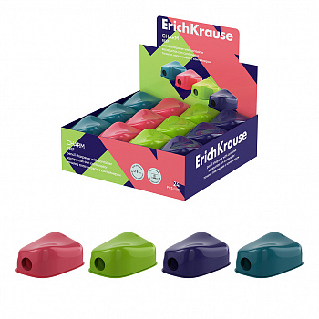 Точилка пластиковая ErichKrause Charm, Reef, с контейнером, ассорти (в коробке по 24 шт)