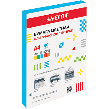 БумагаЦв. А4 80г/м2 100л интенсив СИНИЙ deVENTE