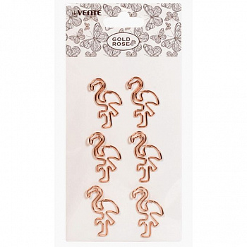 Скрепки 27x42 мм deVENTE. Gold Rose. Flamingo розовое золото, 6 шт