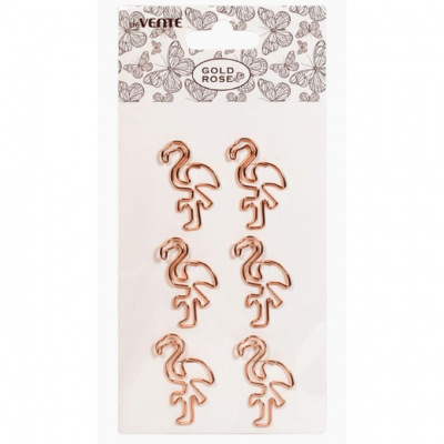 Скрепки 27x42 мм deVENTE. Gold Rose. Flamingo розовое золото, 6 шт