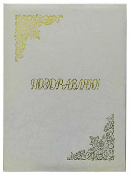 Папка адресная Поздравляю дизайнерские материалы (пухлая) А4, ЖЕМЧУГ