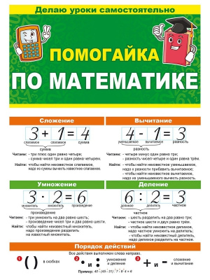 Буклет Помогайка по математике