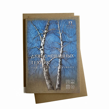 Папка для смешанных техник А4 15л/200г/м2 Березы (св.-корич)