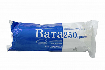 Вата мед. хирургич. стер.фас. 250 гр