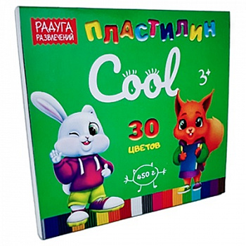 Пластилин 30цв 450г Cool со стеком