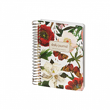 Ежедневник А6, 136л BV, FLORA.Пионы, зол/гребень, 