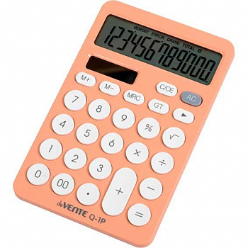 Калькулятор deVENTE Q-1P, 12разр,(паст.персик),100*157*30мм,прорез/н, к/к
