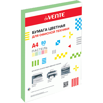 БумагаЦв. А4 80г/м2 100л салатовый ПАСТЕЛЬ deVENTE