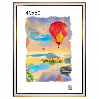 Фоторамка 40*50 пласт, PL-3 (узкий пласт, 2 внутр/зол/полос)