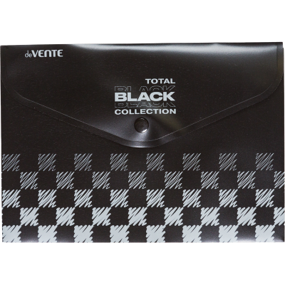Конверт на кнопке А5 deVENTE Total Black непрозр. Черная 180мкм (240*180мм) 