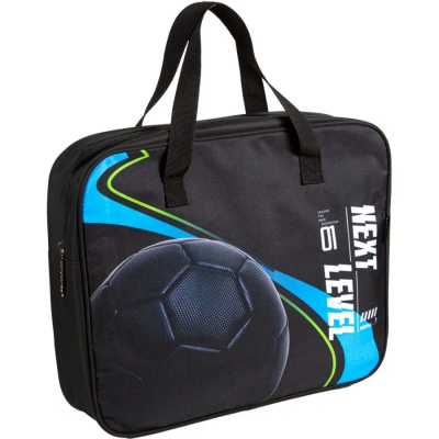 Папка для тетр, ИЗО и технол,А4 (36х28х8) deVENTE Next Level Footbal" полиэс,текст/руч,черн
