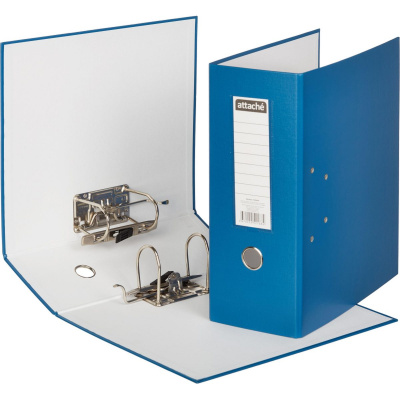 Папка-регистратор (PVC) Attache 125мм синий без мет/уг,карм.кор